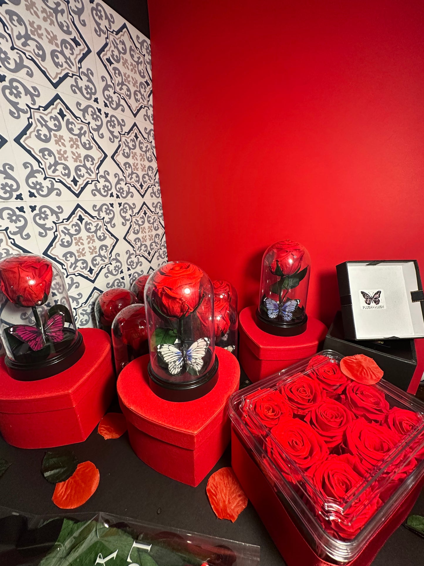 Eternal Rose Dome with Butterfly – Handmade Preserved Flower Gift