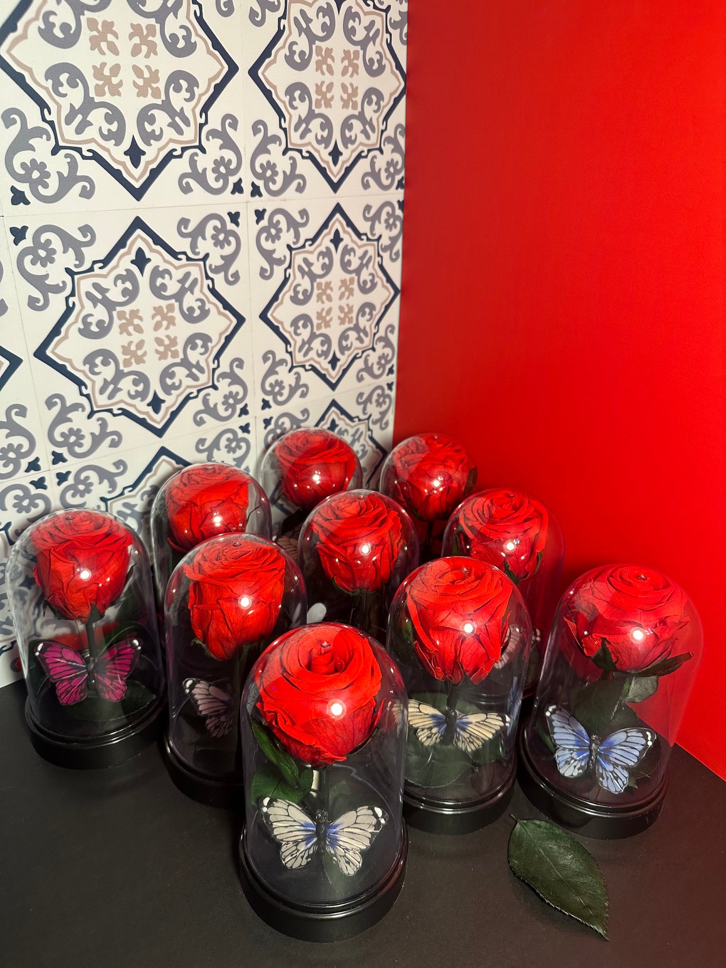 Eternal Rose Dome with Butterfly – Handmade Preserved Flower Gift