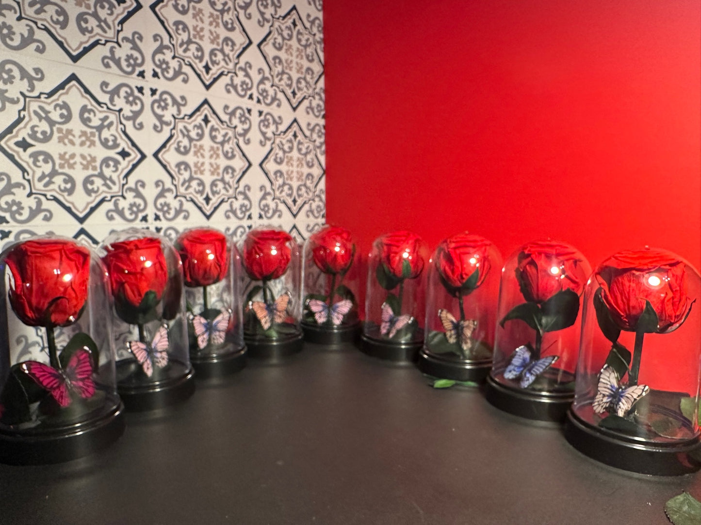 Eternal Rose Dome with Butterfly – Handmade Preserved Flower Gift